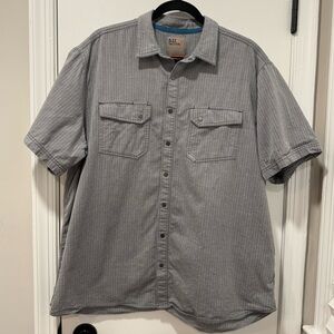 5.11 Tactical size XL snap button Men's Gray Striped Short Sleeve collar Shirt